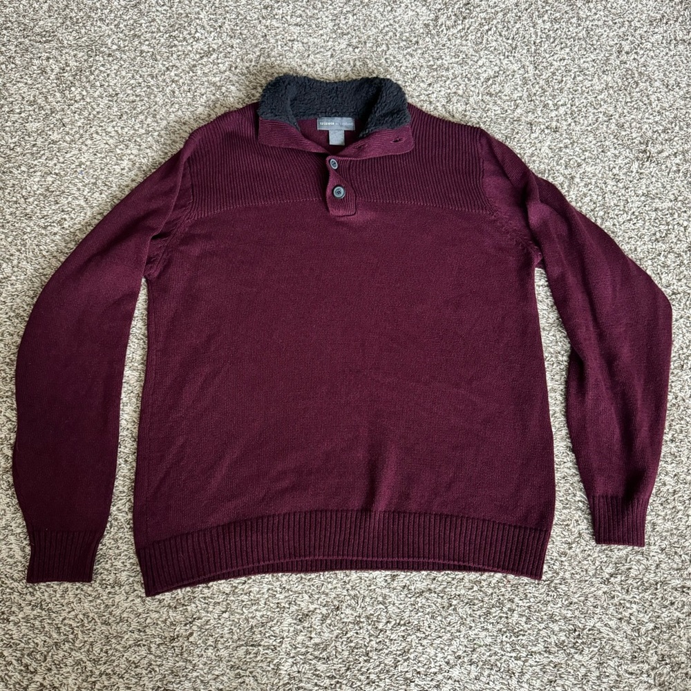 Tricots St. Raphael Men’s Pullover Sweater, Maroon, Medium